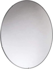 PRO-SAFE - Indoor Round Convex Safety, Traffic & Inspection Mirrors - Acrylic Lens, Laminated Hardboard Backing, 36" Diam x 2-3/8" High, 38' Max Covered Distance - Industrial Tool & Supply