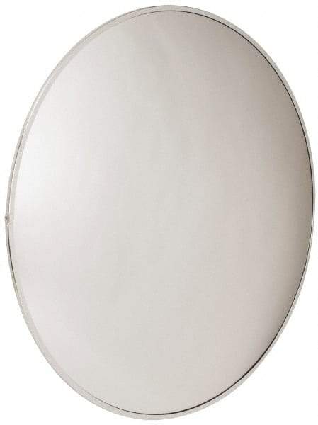 PRO-SAFE - Indoor Round Convex Safety, Traffic & Inspection Mirrors - Acrylic Lens, Laminated Hardboard Backing, 48" Diam x 3-1/4" High, 50' Max Covered Distance - Industrial Tool & Supply