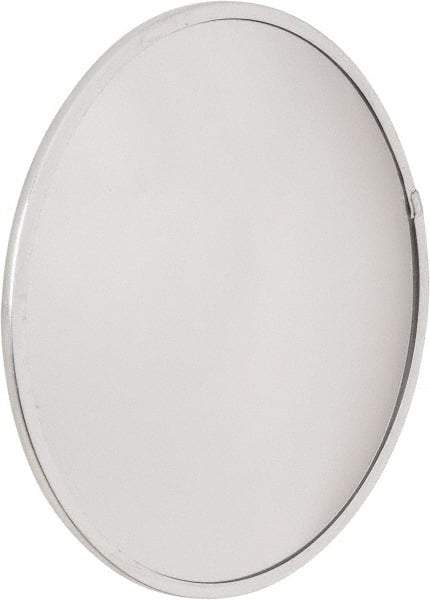 PRO-SAFE - Outdoor Round Convex Safety, Traffic & Inspection Mirrors - Acrylic Lens, Laminated Hardboard Backing, 13" Diam x 1-1/8" High, 15' Max Covered Distance - Industrial Tool & Supply