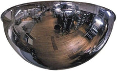 PRO-SAFE - Indoor & Outdoor Full Dome Dome Safety, Traffic & Inspection Mirrors - Acrylic Lens, Fiberboard Backing, 18" Diam x 8-1/4" High, 20' Max Covered Distance - Industrial Tool & Supply