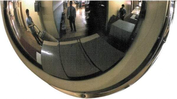 PRO-SAFE - Indoor & Outdoor Half Dome Dome Safety, Traffic & Inspection Mirrors - Acrylic Lens, Fiberboard Backing, 36" Diam x 15-1/2" High, 38' Max Covered Distance - Industrial Tool & Supply