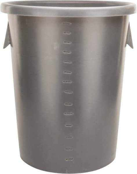 Bayhead Products - 40 Gal Gray Round Trash Can - Polyethylene, 29" High - Industrial Tool & Supply