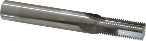 Scientific Cutting Tools - 9/16-20 Thread, 1/2" Shank Diam, Bright Coating, Solid Carbide Straight Flute Thread Mill - 4 Flutes, 3-1/2" OAL, 9/16" Min Noml Diameter - Exact Industrial Supply