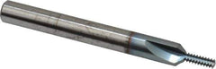 Scientific Cutting Tools - #8-32 Thread, 1/4" Shank Diam, TiCN Coating, Powdered Metal Straight Flute Thread Mill - 3 Flutes, 2-1/2" OAL, #8 Min Noml Diameter - Industrial Tool & Supply