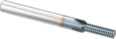 Scientific Cutting Tools - 3/8-18 Thread, 3/8" Shank Diam, TiCN Coating, Powdered Metal Straight Flute Thread Mill - 4 Flutes, 3-1/2" OAL, 3/8" Min Noml Diameter - Industrial Tool & Supply