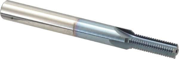 Scientific Cutting Tools - 3/8-24 Thread, 3/8" Shank Diam, TiCN Coating, Powdered Metal Straight Flute Thread Mill - 4 Flutes, 3-1/2" OAL, 3/8" Min Noml Diameter - Exact Industrial Supply