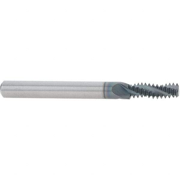 Scientific Cutting Tools - 5/16-18 UNC, 0.235" Cutting Diam, 3 Flute, Solid Carbide Helical Flute Thread Mill - Internal/External Thread, 0.689" LOC, 2-1/2" OAL, 1/4" Shank Diam - Industrial Tool & Supply