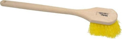 Weiler - 2" Bristle Length, Polypropylene Scrub Brush - 20" OAL, Straight Handle, Yellow, Foam Block - Industrial Tool & Supply