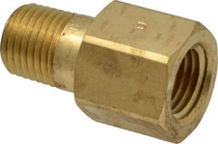 Parker - 1/4 Male Thread x 1/4 Female Thread, Brass Industrial Pipe Adapter - MBSPT x FNPTF, 1,000 psi - Industrial Tool & Supply