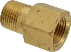 Parker - 3/8 Male Thread x 3/8 Female Thread, Brass Industrial Pipe Adapter - MBSPT x FNPTF, 1,000 psi - Industrial Tool & Supply