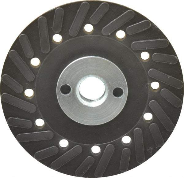 Made in USA - 4" Diam Locking Nut Disc Backing Pad - Hard Density, 20,000 RPM - Industrial Tool & Supply