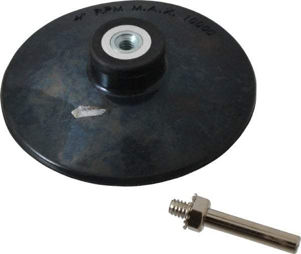 Value Collection - 4" Diam Quick-Change Type R Disc Backing Pad - 1/4" Shank Diam, Medium Density, 10,000 RPM - Industrial Tool & Supply