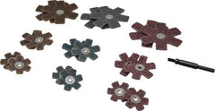 Superior Abrasives - 17 Piece Aluminum Oxide Sanding Star Kit - Contains 1-1/2, 2 & 3" Diam Coarse, Medium & Very Fine Polishing & Sanding Stars - Industrial Tool & Supply