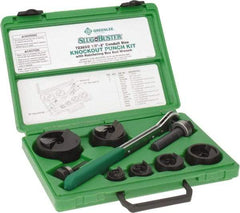 Greenlee - 16 Piece, 2" Punch Hole Diam, Manual Knockout Set - Round Punch, 10 Gage Mild Steel - Industrial Tool & Supply