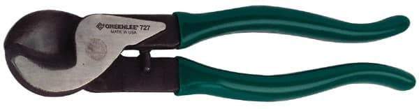 Greenlee - 9-1/4" OAL, 1 AWG Capacity, Cable Cutter - Plastic Coated Handle - Industrial Tool & Supply
