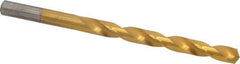 Chicago-Latrobe - Letter J 135° Cobalt Jobber Drill - TiN Finish, Right Hand Cut, Spiral Flute, Straight Shank, 4-1/8" OAL, Split Point - Industrial Tool & Supply