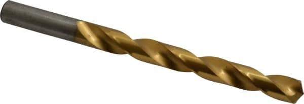 Chicago-Latrobe - Letter Z 135° Cobalt Jobber Drill - TiN Finish, Right Hand Cut, Spiral Flute, Straight Shank, 5-1/4" OAL, Split Point - Industrial Tool & Supply