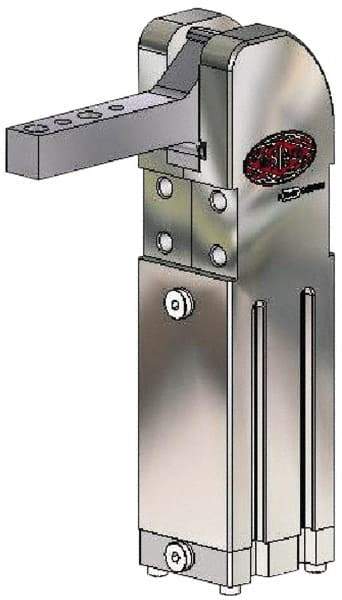 De-Sta-Co - 531 Lb Inner Hold Capacity, Vert Mount, Air Power Hold-Down Toggle Clamp - M5 Port, 90° Bar Opening, 119mm Height Under Bar - Industrial Tool & Supply