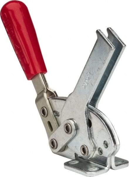 De-Sta-Co - 840 Lb Holding Capacity, Horizontal Handle, Manual Hold Down Toggle Clamp - 70° Handle Movement, 68° Bar Opening, U-Bar, Flanged Base, Electro-Plated Zinc, Carbon Steel - Industrial Tool & Supply