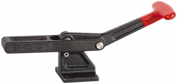 De-Sta-Co - 2,000 Lb Capacity, Horizontal, U-Bar, Flanged Base, Carbon Steel Pull Action Latch Clamp - 3" Drawing Movement, 9.28" OAL, Whale Tail Handle - Industrial Tool & Supply