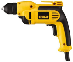 DeWALT - 3/8" Keyless Chuck, 2,500 RPM, Pistol Grip Handle Electric Drill - 8 Amps, Reversible - Industrial Tool & Supply