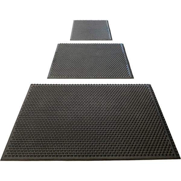 Barefoot - 2' Long x 3' Wide, Dry/Wet Environment, Anti-Fatigue Matting - Black, Nitrile Rubber with Nitrile Rubber Base - Industrial Tool & Supply