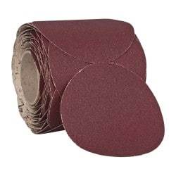 3M - 6" Diam, 60 Grit Ceramic Adhesive PSA Disc - Medium Grade, Red, F Weighted Backing, Flexible, Use with Random Orbital Sanders - Industrial Tool & Supply