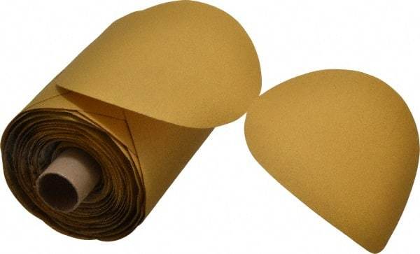 3M - 5" Diam, 100 Grit Aluminum Oxide Adhesive PSA Disc - Fine Grade, Gold, Polyester Backing, Flexible, Use with Random Orbital Sanders - Industrial Tool & Supply