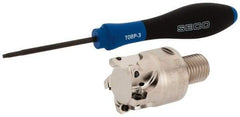 Seco - 1-1/4" Cut Diam, 0.03" Max Depth, M16 Modular Connection Indexable High-Feed End Mill - Screw Holding Method, LP.. 06 Insert, R217.21 Toolholder, Through Coolant - Industrial Tool & Supply