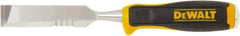 DeWALT - 11" OAL x 1" Blade Width Wood Chisel - 1" Tip, 1" Stock, High-Impact Polypropylene & Rubber Handle - Industrial Tool & Supply