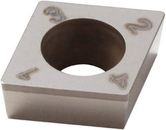 Seco - CCGW32.52 Grade CBN200 PCBN Turning Insert - Uncoated, 80° Diamond, 3/8" Inscr Circle, 5/32" Thick, 1/32" Corner Radius - Industrial Tool & Supply