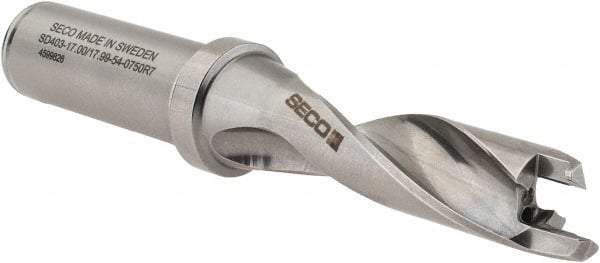 Seco - 17 to 17.99mm Diam, 3xD, 54mm Max Depth, 3/4" Shank Diam, 2.583" Flute, 5.22" OAL, Replaceable Tip Drill - SD403 Toolholder, Series Crownloc Plus - Industrial Tool & Supply