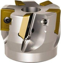 Seco - 6 Inserts, 63mm Cut Diam, 27mm Arbor Diam, 20mm Max Depth of Cut, Indexable Square-Shoulder Face Mill - 50mm High, ABEX 26.. Insert Compatibility, Through Coolant - Industrial Tool & Supply