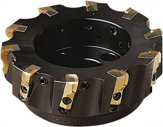 Seco - 8 Inserts, 3.937" Cutter Diam, 0.0394" Max Depth of Cut, Indexable High-Feed Face Mill - 1.26" Arbor Hole Diam, 0.315" Keyway Width, 1.9685" High, R220.30 Toolholder, Series R220.30 - Industrial Tool & Supply