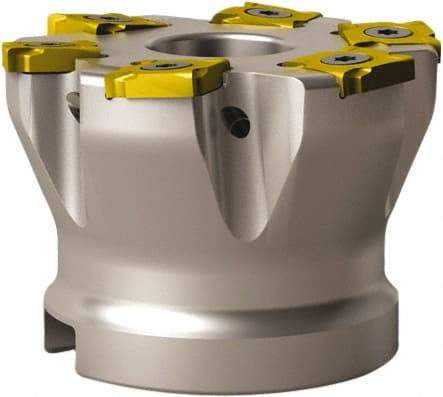 Seco - 6 Inserts, 63mm Cut Diam, 27mm Arbor Diam, 3.1mm Max Depth of Cut, Indexable Square-Shoulder Face Mill - 90° Lead Angle, 45mm High, SNHQ 1203 Insert Compatibility, Through Coolant - Industrial Tool & Supply