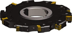 Seco - Arbor Hole Connection, 0.315" Cutting Width, 1.071" Depth of Cut, 100mm Cutter Diam, 1-1/16" Hole Diam, 4 Tooth Indexable Slotting Cutter - 335.18 Toolholder, LNK.. 05.. Insert - Industrial Tool & Supply
