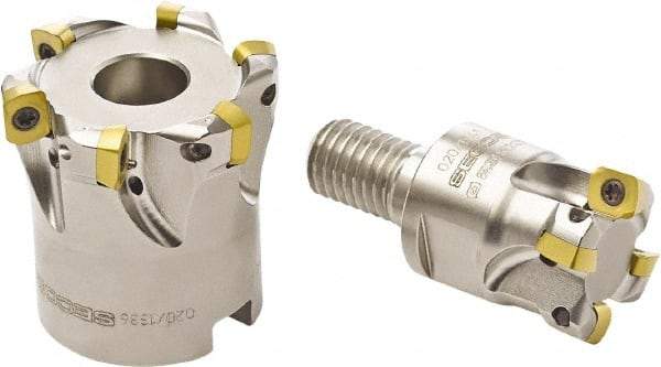 Seco - 16mm Cut Diam, 0.0315" Max Depth, M8 Modular Connection Indexable High-Feed End Mill - Screw Holding Method, LP.. 06 Insert, R217.21 Toolholder, Through Coolant - Industrial Tool & Supply
