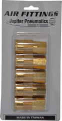 Value Collection - 5 Piece 3/8" Body 3/8 NPT 145 psi Brass Industrial Pneumatic Coupling Plug Set - Industrial Tool & Supply