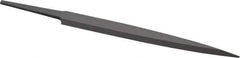 Grobet - 4" Standard Precision Swiss Pattern Barrette File - Double Cut, 1/2" Width Diam x 1/8" Thick, With Tang - Industrial Tool & Supply