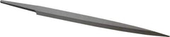 Grobet - 6" Standard Precision Swiss Pattern Barrette File - Double Cut, 23/32" Width Diam x 5/32" Thick, With Tang - Industrial Tool & Supply