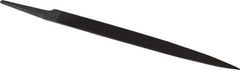 Grobet - 8" Standard Precision Swiss Pattern Barrette File - Double Cut, 7/8" Width Diam x 13/64" Thick, With Tang - Industrial Tool & Supply