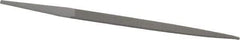 Grobet - 4" Standard Precision Swiss Pattern Crochet File - Double Cut, 5/16" Width Diam x 3/32" Thick, With Tang - Industrial Tool & Supply