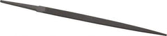 Grobet - 6" Standard Precision Swiss Pattern Crochet File - Double Cut, 13/32" Width Diam x 9/64" Thick, With Tang - Industrial Tool & Supply