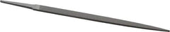 Grobet - 8" Standard Precision Swiss Pattern Crochet File - Double Cut, 15/32" Width Diam x 11/64" Thick, With Tang - Industrial Tool & Supply