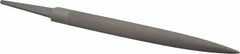 Grobet - 6" Standard Precision Swiss Pattern Crossing File - Double Cut, 19/32" Width Diam x 3/16" Thick, With Tang - Industrial Tool & Supply