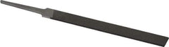 Grobet - 4" Standard Precision Swiss Pattern Equalling File - Double Cut, 13/32" Width Diam x 5/64" Thick, With Tang - Industrial Tool & Supply