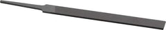 Grobet - 4" Standard Precision Swiss Pattern Equalling File - Double Cut, 13/32" Width Diam x 5/64" Thick, With Tang - Industrial Tool & Supply