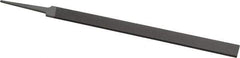 Grobet - 8" Standard Precision Swiss Pattern Equalling File - Double Cut, 21/32" Width Diam x 1/8" Thick, With Tang - Industrial Tool & Supply
