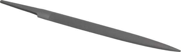 Grobet - 6" Standard Precision Swiss Pattern Half Round File - Double Cut, 19/32" Width Diam x 3/16" Thick, With Tang - Industrial Tool & Supply
