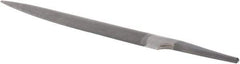 Grobet - 6" Standard Precision Swiss Pattern Half Round File - Double Cut, 19/32" Width Diam x 3/16" Thick, With Tang - Industrial Tool & Supply